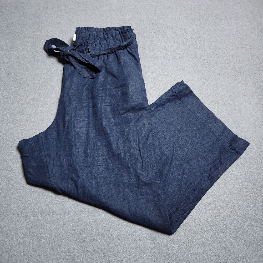 LOFT Wide Leg Pants in Navy Blue